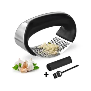 Multi-function Stainless steel Manual Garlic Presser Curved Garlic Grinding Slicer Chopper Tools Curve Fruit Vegetable