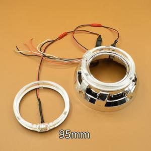 High-<b>Brightness</b> 12V New LED Headlights <b>Light</b>-Reducing Iris Rings 2.5-inch 3-inch Q5 Hai5 Decorative <b>Lights</b> Angel Eye Effect 100W - Product Image 2