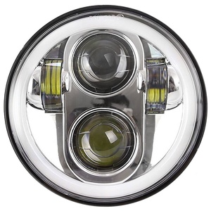 Faro LED de 5.75 Pulgadas para Accesorios <span class=keywords><strong>Harley</strong></span> Davidson Sportster <span class=keywords><strong>1200</strong></span> 883 Dyna Softail, Faro Redondo para Motocicleta con Anillo Halo - Product Image 4