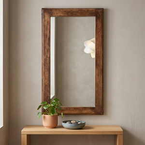 Espejo de Pared con Marco de Madera Ligero y Ecológico de Estilo Moderno de Mediados de Siglo, Color Marrón Miel Dorado, Hecho a Mano, Decoración para el Hogar, Mirrar MF-005 - Product Image 3