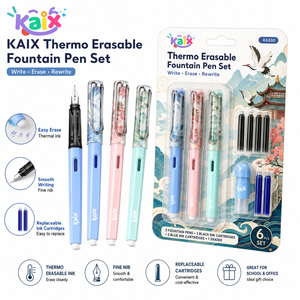 Ensemble de stylos plume effaçables KAIX au design coloré, faible MOQ, pointe fine, encre bleue, pour la rentrée scolaire - Product Image 1