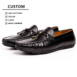 Mocassins pour hommes en cuir véritable, style vintage, à pampilles, élégants, décontractés, chaussures habillées confortables pour le bureau - Product Image 2