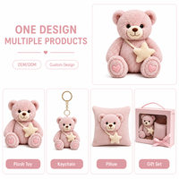 Peluche Ours Brodé Personnalisé Direct Usine, Anti-Stress, Tissu Ultra Doux, Artisanat OEM/ODM pour Marques IP Originales