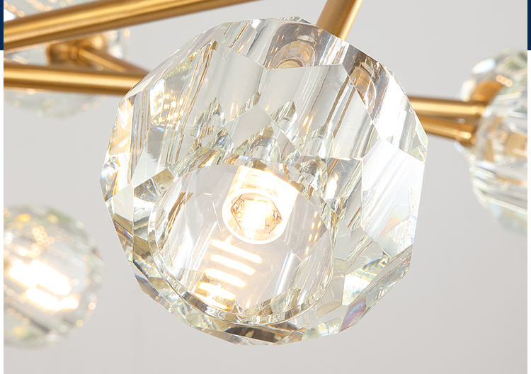 luxury simple atmosphere Nordic living room dining room bedroom crystal lamps lighting molecular light foldable chandelier