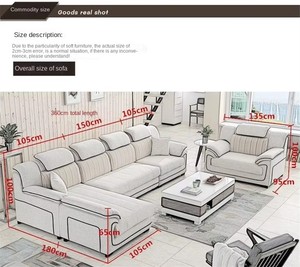 Bộ ghế <span class=keywords><strong>sofa</strong></span> chữ L hiện đại kiểu nông trại Ý, chất liệu nhung, chân gỗ, chất liệu vải, đệm mút, dành cho phòng khách - Product Image 2