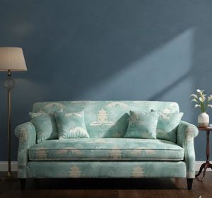 Tissu d'ameublement décoratif imprimé Aqua Toile pour jardin, vendu au mètre, textile botanique panoramique de qualité supérieure pour ameublement - Product Image 2
