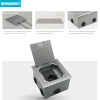 Boîtier de sol surélevé SINOAMIGO en acier inoxydable IP56 avec 3/2 prises 10A