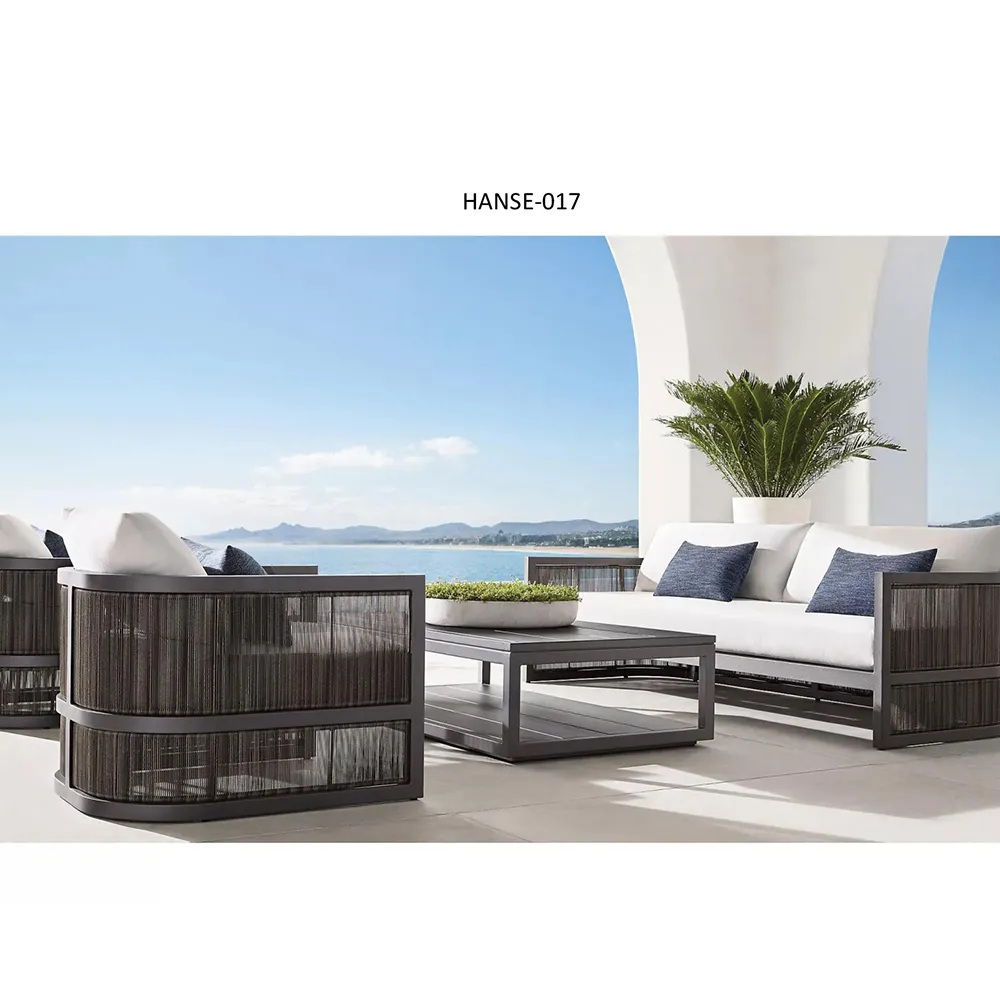 Fabriek Directe Verkoop Luxe Hotel Tuin Moderne Villa Patio Balkon Vrije Tijd Boho Outdoor Aluminium Sofa Meubelen