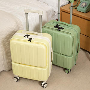 <span class=keywords><strong>Valise</strong></span> à roulettes multifonctionnelle en PC à ouverture frontale de 20 pouces, durable, pour voyage, vente en gros pour femmes - Product Image 2