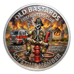 Pièce commémorative en métal du Club des Pompiers Stock Old Bastards, artisanat métallique, thème courage, honneur, fraternité, souvenir, cadeau - Product Image 3