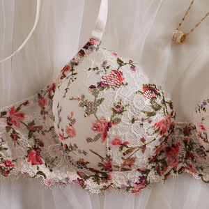 Wholesale 2pcs Sexy Erotic Strappy Mesh Embroidered Lace Flower <b>Perspective</b> Lingerie Set for Women Wholesale Underwear - Product Image 4