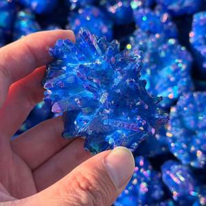 Amas de cristal de quartz Aura d'ange, forme libre, pierre naturelle, revêtement en titane arc-en-ciel pour la guérison et la méditation, vente en gros - Product Image 3