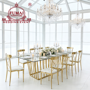 Banquet hall stainless steel <b>space</b> <b>saving</b> complete 12 seater dining <b>table</b> - Product Image 5