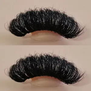 Gerçek vizon kürk tam hacim kirpikler 5D 25mm kabarık kirpikler toptan rus D kıvırmak Lashes