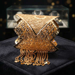 Bijoux de mode en gros de Dubaï Bracelets Kada de luxe pour femmes en plaqué or 14K 18K 24K, en laiton formant des bijoux remplis d'or Kada. - Product Image 5