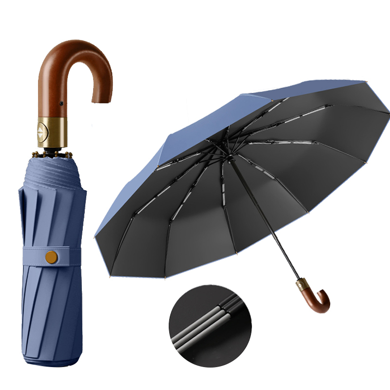 27Inch Luxury 3-Folding UV Windproof Business Automatic Umbrella