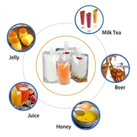 Pochette souple transparente personnalisée avec bec verseur pour jus, sachet plastique pour liquides