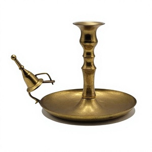 Home Decor Chamberstick With Snuffer Antique <b>Brass</b> Push up <b>Candlestick</b> Candle <b>Holder</b> for Home Hotel Decoration - Product Image 1