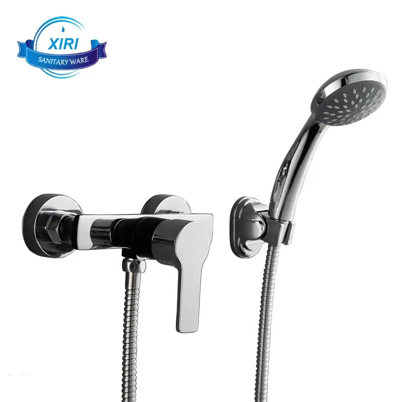 Concise Style Single Handle In-Wall Bath & Shower Faucets Brass Black Chrome Finish Bath and Shower Sets XR-C0776