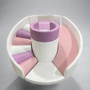 Aire de jeux intérieure/extérieure rose vif et blanc pastel pour enfants avec toboggan 4 côtés, idéale pour fêtes d'anniversaire et événements, équipement de jeu souple pour enfants - Product Image 3