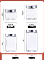 Bocal hermétique scellé en verre sodocalcique avec couvercle en acier inoxydable pour le stockage du thé, des grains de café et des aliments dans la cuisine