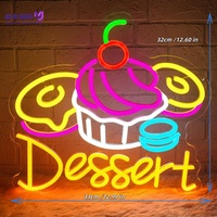 Enseigne néon LED sur le thème des desserts : cupcakes, donuts, macarons, alimentée par USB, forme 3D pour fêtes, pâtisseries, publicité, maisons, hôtels