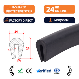 Perfil de Goma en U EPDM Personalizado para Uso Industrial Automotriz, Tira de Sellado <span class=keywords><strong>con</strong></span> Núcleo Metálico Reforzado para Protección de Bordes - Product Image 3