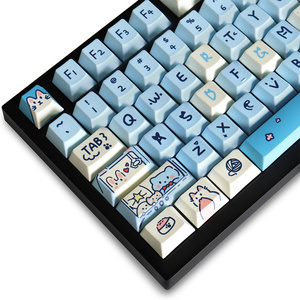 Dễ Thương Màu Xanh Mèo Keycaps PBT 130 Phím 6.25U Spacebar Dye-Sub Cherry Hồ Sơ Keycaps Cho 61/87/104/108 MX Chuyển Đổi Bàn Phím Cơ Khí - Product Image 4