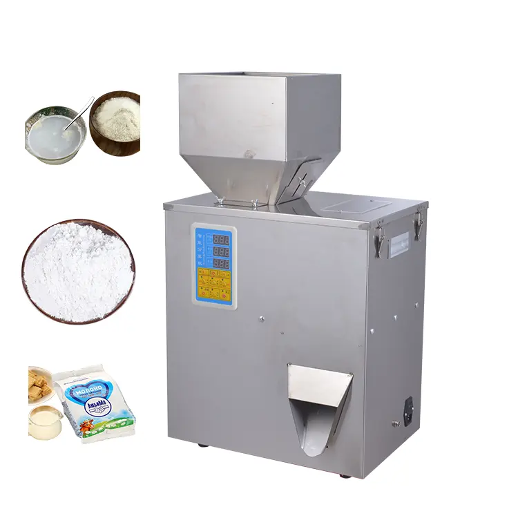 Yarı otomatik granül toz dolum makinası çay pirinç unu kahve çekirdeği kantitatif tartma paketleme makinesi