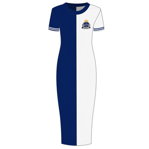<span class=keywords><strong>Robe</strong></span> longue <span class=keywords><strong>en</strong></span> tricot pour <span class=keywords><strong>femme</strong></span> <span class=keywords><strong>grande</strong></span> <span class=keywords><strong>taille</strong></span>, color-block, assortiment de couleurs, moulante, sexy, ODM personnalisée, manches courtes, pull - Product Image 1