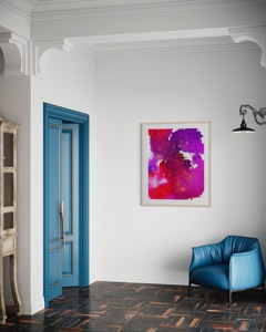 Décoration murale en papier à encre abstraite rose et violet fluide pour intérieurs vibrants et ambiance créative ludique - Product Image 6