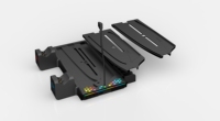 Support de charge rapide avec ventilateur de refroidissement vertical, double charge pour 5 consoles avec support de stockage de cartes CD
