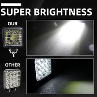 Feux de travail LED carrés ronds de 4 pouces pour tout-terrain, 4x4, Jeep, camion, SUV, 4WD, bateau, VTT, tracteur