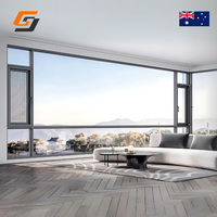 Puertas y ventanas abatibles de vidrio doble de aleación de aluminio estándar australiano GS