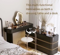Ensembles de Chambre : Coiffeuse de Maquillage Meuble de Chambre à Coucher, Nouvelle Coiffeuse 2025 en Bois Massif avec Miroir