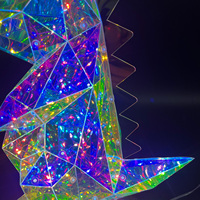 Figurine de dinosaure holographique personnalisée OEM de qualité supérieure, éclairage décoratif lumineux irisé pour la décoration de la maison, du bureau et des fêtes