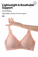 Soutien-gorge sans fil push-up en nylon avec logo personnalisé, bretelles larges élastiques, sans couture, effet macaron, pour femmes grandes tailles