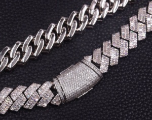 16mm Hip Hop trampa estrella estilo Vvs Moissanite cadena de eslabones cubanos collar cubano de lujo diamantes de laboratorio accesorio helado - Product Image 2
