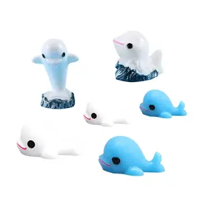 工艺热卖3D人造鲨鱼和海豚树脂凸圆形，用于钥匙圈珠宝和家居装饰