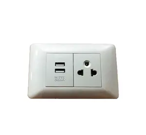 SHARE-enchufe universal de 3 pines, enchufe usb de 118x75mm, estilo americano estándar, 2.4A