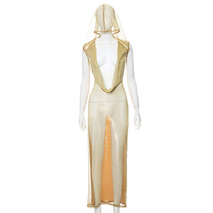 W23D34607 Abito Lungo Estivo da Donna <span class=keywords><strong>in</strong></span> <span class=keywords><strong>Maglia</strong></span>, Stile Hipster <span class=keywords><strong>a</strong></span> <span class=keywords><strong>Righe</strong></span>, Arricciato, Senza Maniche, Trasparente, Modellante e Aderente - Product Image 6