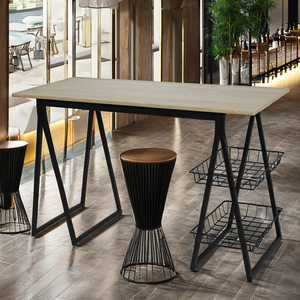 Kiểu dáng đẹp thiết kế hiện đại <span class=keywords><strong>MDF</strong></span> và kim loại thanh bảng đa chức năng bàn máy tính cho nhà thương mại ngoài trời khu vực thanh ở mức giá nóng - Product Image 2