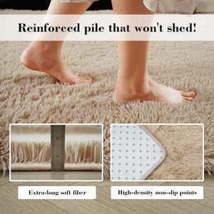 White Fluffy Soft Plush <strong>Cream</strong> Non-Slip Shaggy Area <strong>Rugs</strong> for Bedroom Living Room <strong>Large</strong> Carpet - Product Image 6