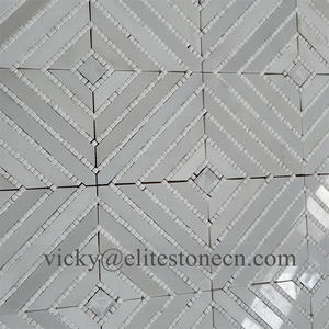 ウォータージェットメダリオンモザイクパターン大理石モザイクアート大理石インレイフローリングデザイン - Product Image 3