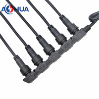 Distributeur d'éclairage de schéma de câblage parallèle/série personnalisé M19-02 prises femelles 2PIN en forme de F 300V 10A Naylon DC Power Plug