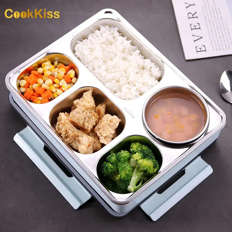 Caixa de metal personalizada 1600ml, caixa japonesa para almoço, escritório escolar, caixas de bento de aço inoxidável 304 ml