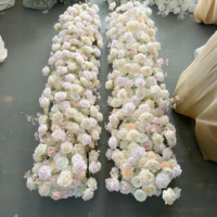 Guirlande florale artificielle en soie blanc champagne pour allée de mariage, décoration de table et toile de fond pour événements
