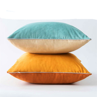 Housse de coussin carrée orange unie de haute qualité, double face en velours, pour la maison