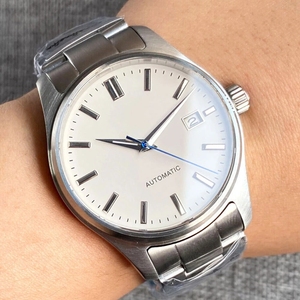 Montre mécanique pour homme ODM/ODM 39 mm, cadran blanc <span class=keywords><strong>GS</strong></span>, aiguille bleue, étanche 50 m, bracelet en cuir, montres classiques pour affaires - Product Image 5