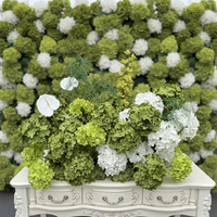 Guirlande de fleurs d'hortensia vert à couches complètes, guirlande de fleurs d'hortensia blanc pur de 1 m, fleurs de centre de table, guirlande florale d'allée, amarante